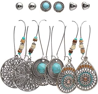 Ensemble de boucles d'oreilles pendantes multi-motifs plaqué argent yellow chimes pour femmes