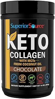 Poudre de collagène céto de source supérieure avec chocolat mcts 14 oz 397