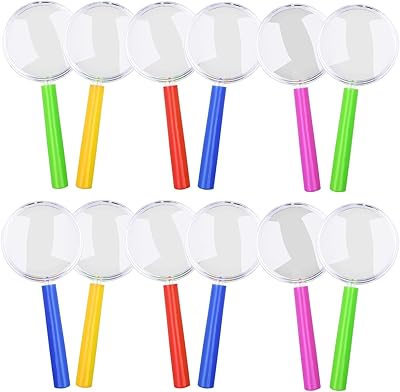 12 pièces loupes avec poignée colorée, jouet grossissant portable pour enfants, remplissage