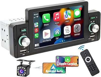 Récepteur d'autoradio à écran tactile de 5 pouces avec bluetooth 5.1, mains libres