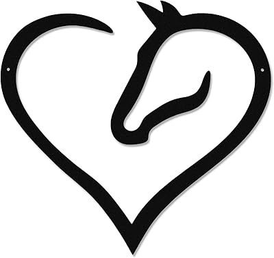 Signal coeur cheval décor en métal tête de chambre occidentale mural