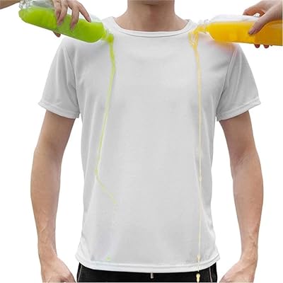 T-shirt basique à manches courtes anti-odeur anti-taches anti-rides ample col rond pour homme