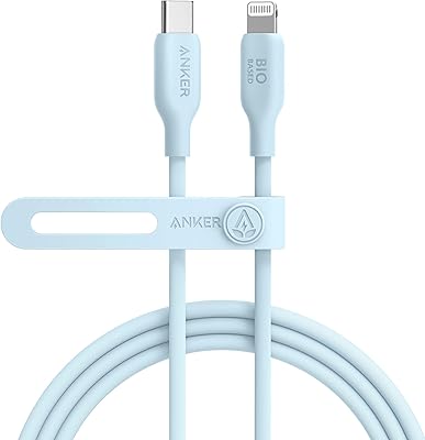 Câble anker usb-c vers lightning, câble 541 (bleu brumeux, 6 pieds), certifié mfi