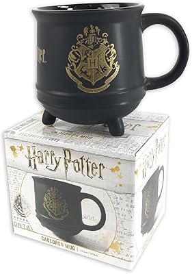 Tasse chaudron en céramique avec logo 3d de poudlard harry potter dans une boîte