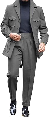 Ensemble de costume classique deux pièces pour homme, col cranté, veste à simple