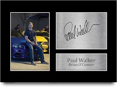 Hwc trading paul walker cadeau autographe a4 imprimé avec le cadeau fast and