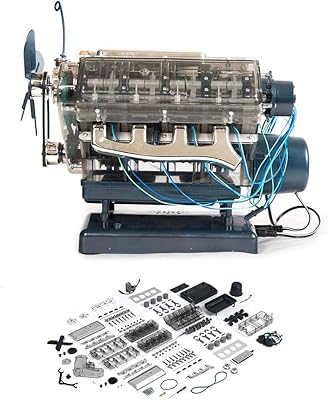 Dabmre diy kit d'assemblage de moteur de voiture 8 cylindres, modèle de moteur de bureau de jouet de construction pour adultes et enfants de plus de 12 ans, non assemblé. Diaytar : Le discount nouvelle génération au Sénégal