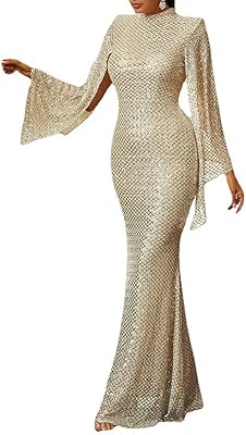 Robe de soirée formelle pour femme paillettes dorées robe moulante élégante