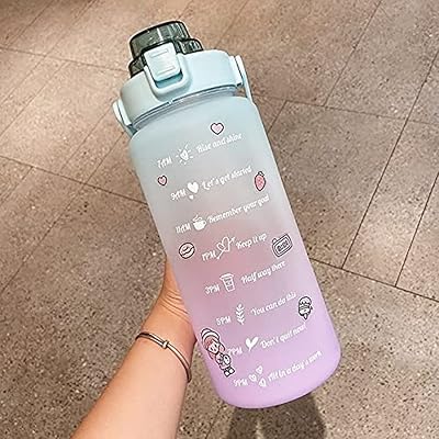 Grande bouteille d'eau de motivation hswy de 2 l avec marqueur de temps