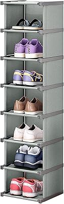 Étagère à chaussures longue et étroite à 8 niveaux, organisateur de chaussures peu