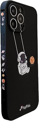 Yonds queen pour iphone 12 coque mignonne, dessin animé cool swing astronaute planète lune design élégant en tpu souple absorption des chocs antidérapant (iphone 12, planète noire). Shoppez futé, shoppez Diaytar Sénégal