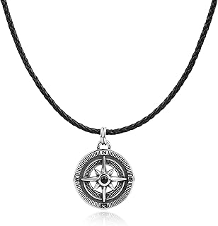 Collier ancre boussole pour homme