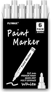 Marqueurs à peinture blanche permanents paquet de 6 pointe moyenne de 25 mm