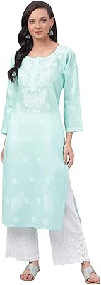 Kurti indien brodé à la main pour femme en pur coton a133488, gris