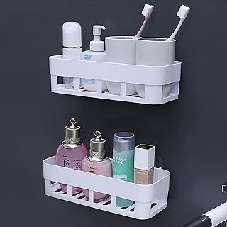 Étagère de salle de bain murale à ventouse sans trou, support d'évier