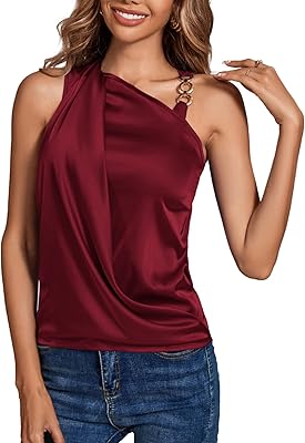 Un élégant chemisier pour femme en satin de soie avec une épaule