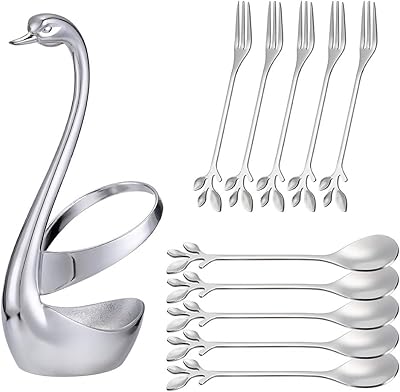Ensemble de couverts créatifs en acier inoxydable anso silver support