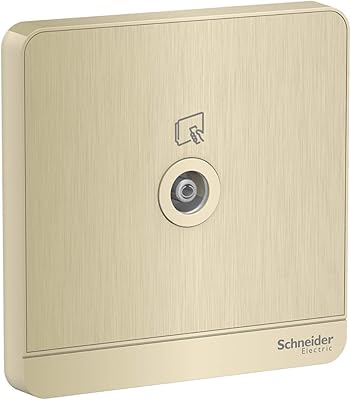 Prise tv schneider avataron, 75 ohms or métallique hairline e8331tv_gh