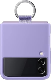Coque samsung galaxy z flip 3 coque de protection en silicone avec anneau