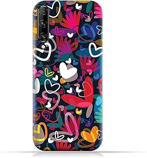 Coque de protection en silicone tpu souple avec motif d'illustration de cœurs amc