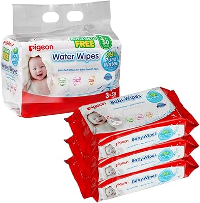 Lingettes humides pigeon baby composées à 99 % d'eau pure ultra