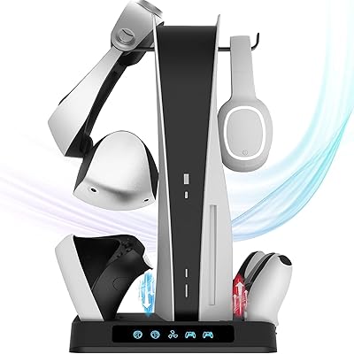 Support de chargement playstation vr 2 avec station pour manette 5 et refroidissement