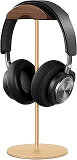 Support de casque en aluminium noyer, support de casque de jeu en noyer