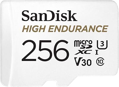 Carte vidéo microsdxc robuste sandisk 256 go avec adaptateur pour caméra embarquée