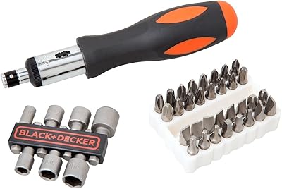 Jeu de tournevis black + decker 40 pièces, avec douilles et embouts