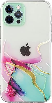 Coque de protection antichoc en polycarbonate motif marbre aquarelle pour iphone 12 pro