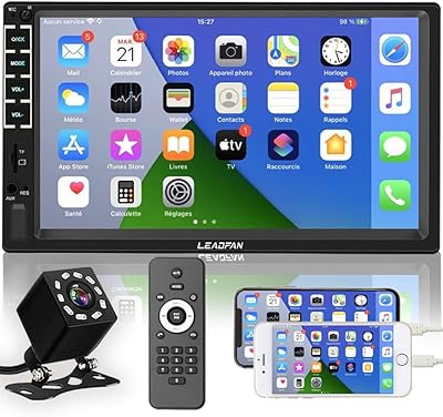 Autoradio stéréo avec écran tactile double din de 7 pouces radio
