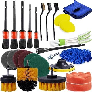Ensemble d'outils de nettoyage de voiture zechop, brosse de nettoyage de voiture 27