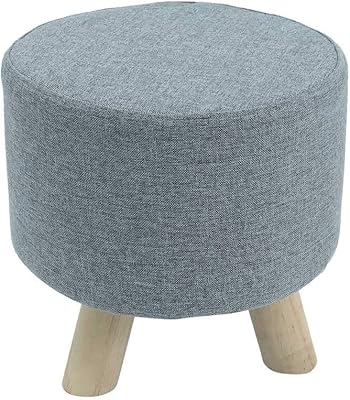 Repose-pieds rond doux yahome, repose-pieds avec pieds en bois antidérapants pour salon, chambre