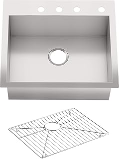 Kohler vault évier de cuisine en acier inoxydable de 25 pouces taille 18