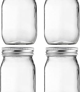 BOCAUX MASON EN VERRE TRANSPARENT BE WAVE DE 470 ML AVEC COUVERCLES VERROUILLABLES