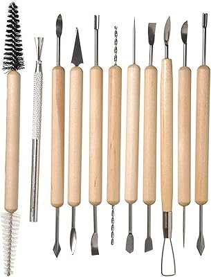 Un ensemble d'outils de sculpture et de nettoyage en argile de 11 pièces