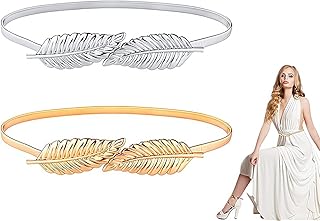 Ceinture à chaîne en feuille de métal pour femmes ceinture élastique fine