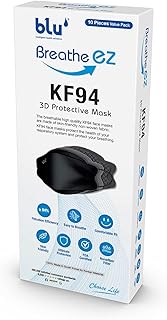 Masque de protection 3d blue breathe ez – kf94 (pack économique de 10)