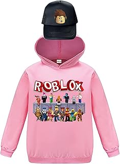 Sweat à capuche rose roblox pour femmes haut décontracté en coton