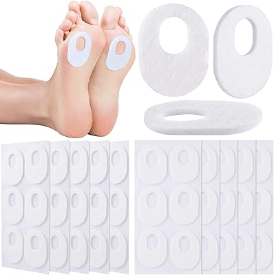 60 pièces coussinets de callosités en feutre ovales doux coussinets de pieds collants