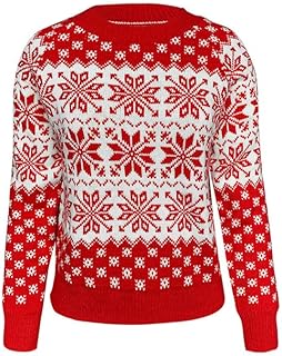Pull tricoté à motif de flocon de neige de noël pour femme pull
