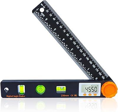 Détecteur d'angle numérique led 7 pouces 0-360 degrés avec niveaux à bulles horizontaux