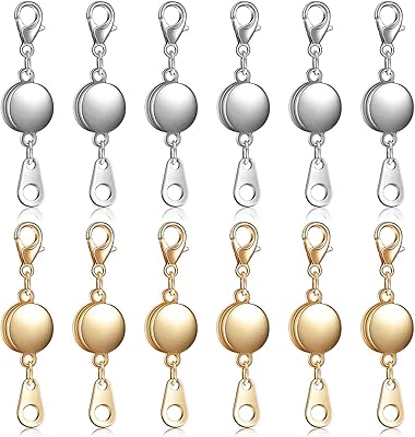 Delfino 12 pièces fermoirs magnétiques ronds pour fermeture de collier et de bracelet