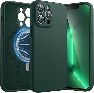 Coque magnétique en silicone jetek pour iphone 13 pro 6,1 pouces, compatible