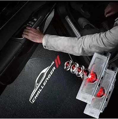 Lumière de logo de porte challenger adaptée au projecteur dodge challenger, lumière