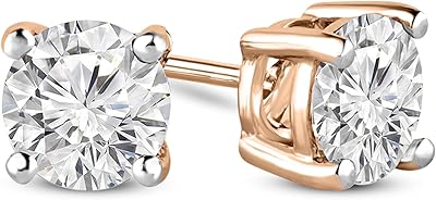 Boucles d'oreilles solitaires 100 % vrais diamants certifiés igi, fabriquées aux états-unis, 1/6