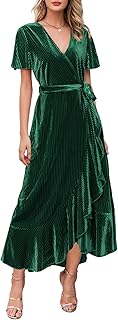 Robe de plage longue d'été en mousseline à pois et col en v