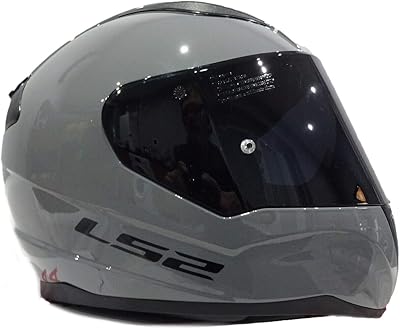 Casque de moto intégral ls2 ff353, casque gris nardo avec visière foncée