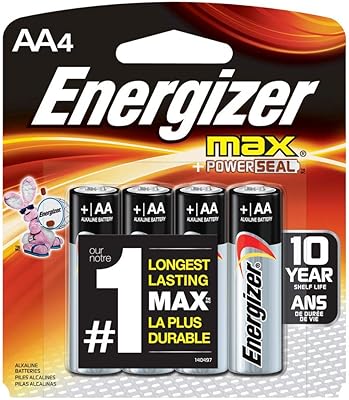 Piles alcalines energizer max aa, paquet de 4, 1,5 v
