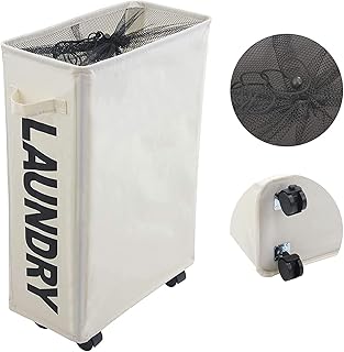 Panier à linge pivotant mince amater de 22 pouces avec poignée sur roulettes